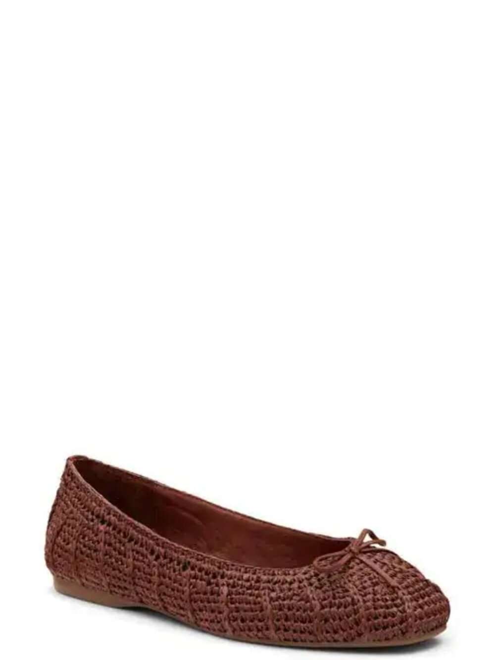 Birdies The Hummingbird Woven Bow Flats in Walnut Raffia Color Size 8 - Picture 2 of 13
